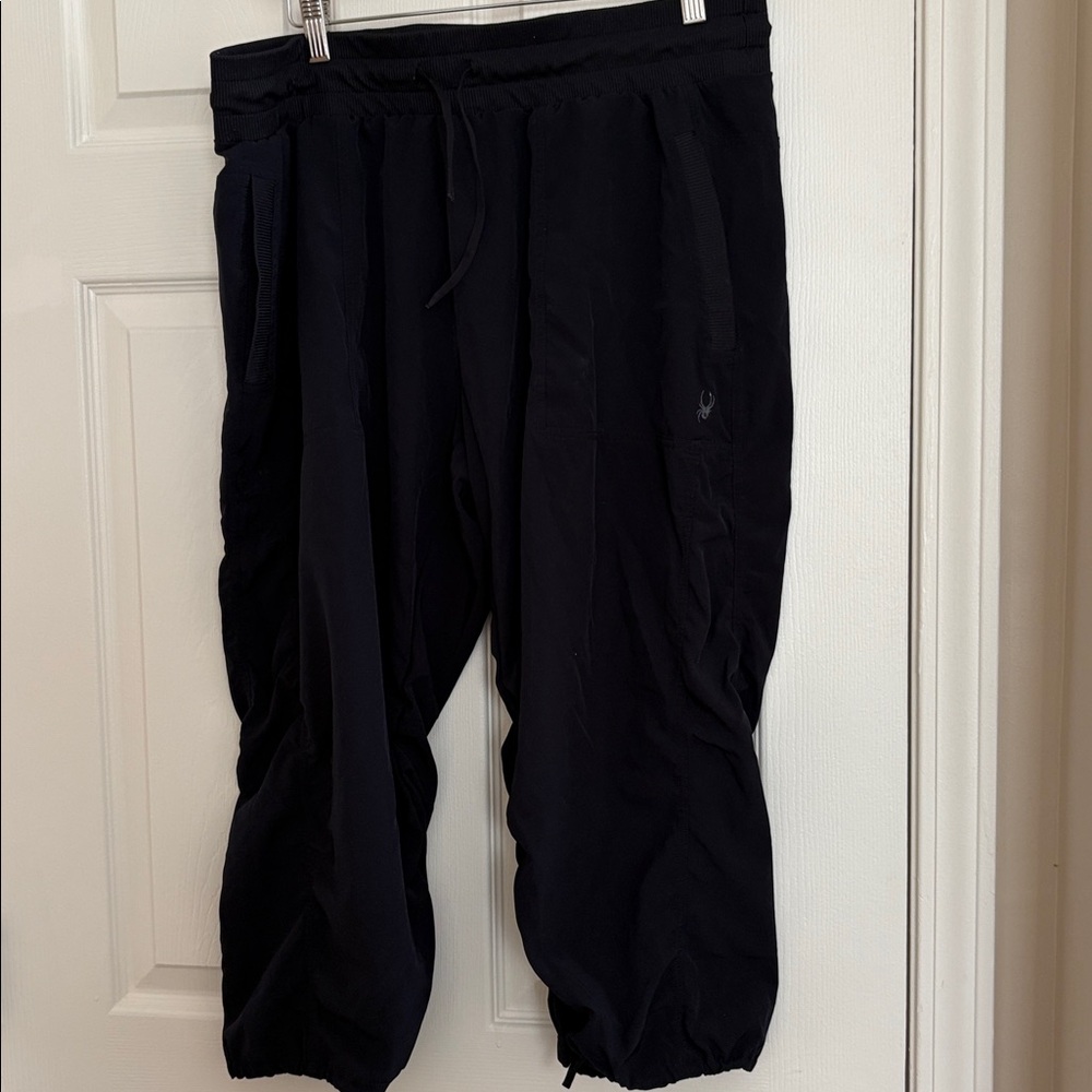 Spyder Spider Black Jogger Dance Athletic Fitness Capri Pants XL